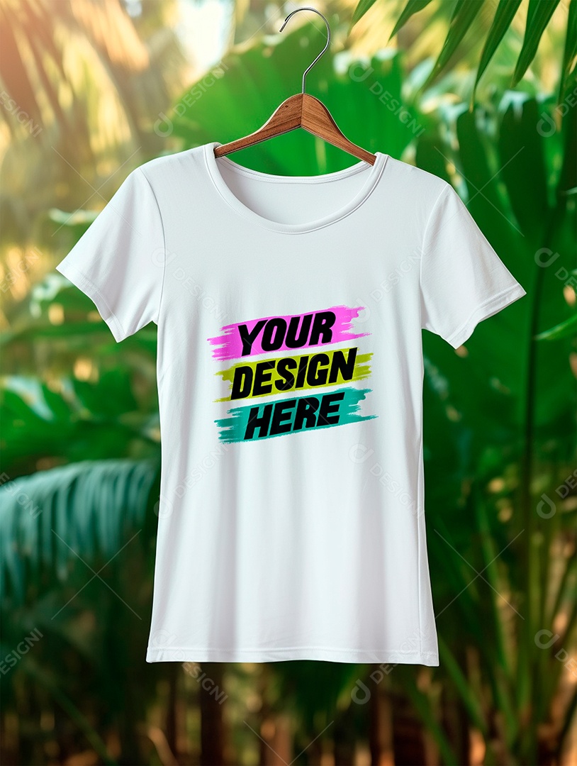 Mockup de Camiseta Masculina Branca PSD Editável