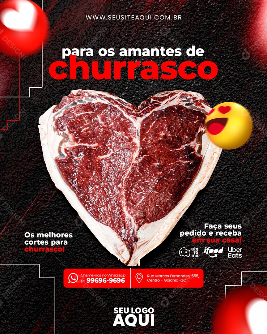 Para os Amantes de Churrasco Social Media PSD Editável