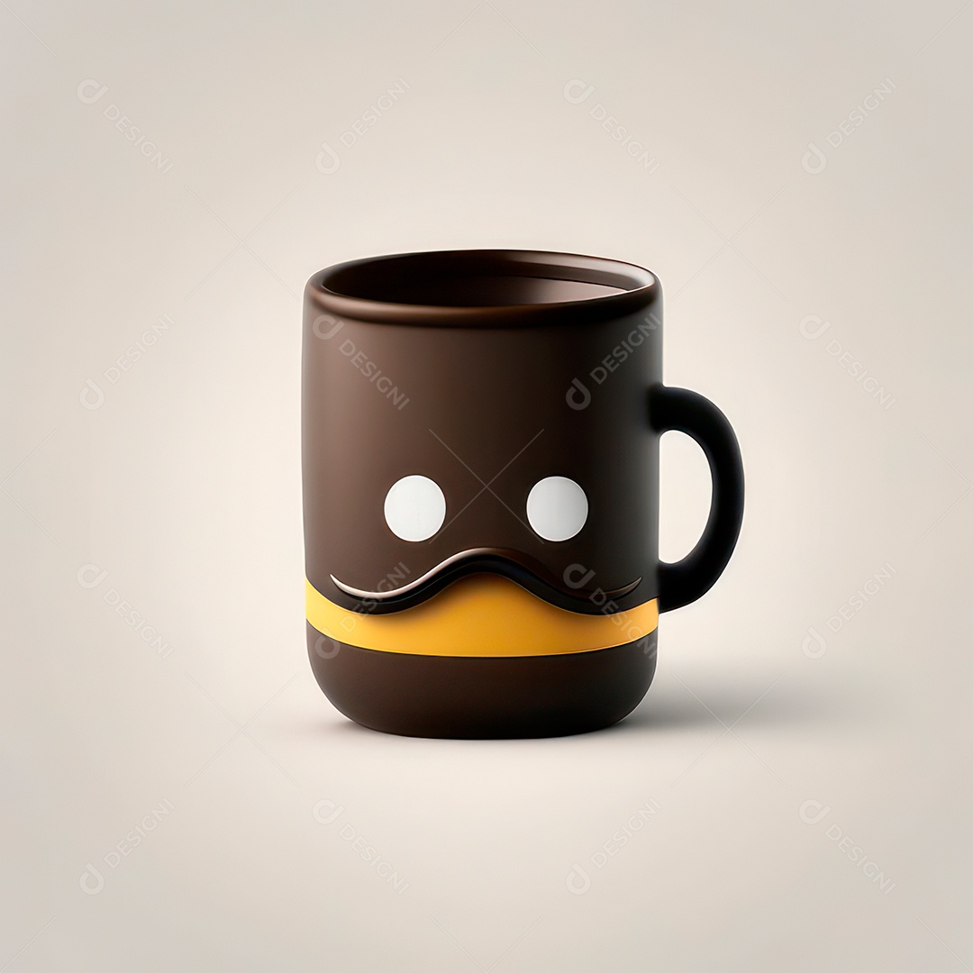 Caneca mascote café minimalista.