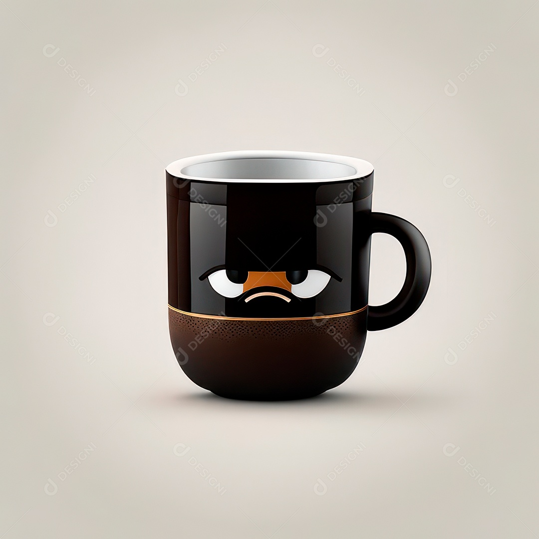 Caneca mascote café minimalista.