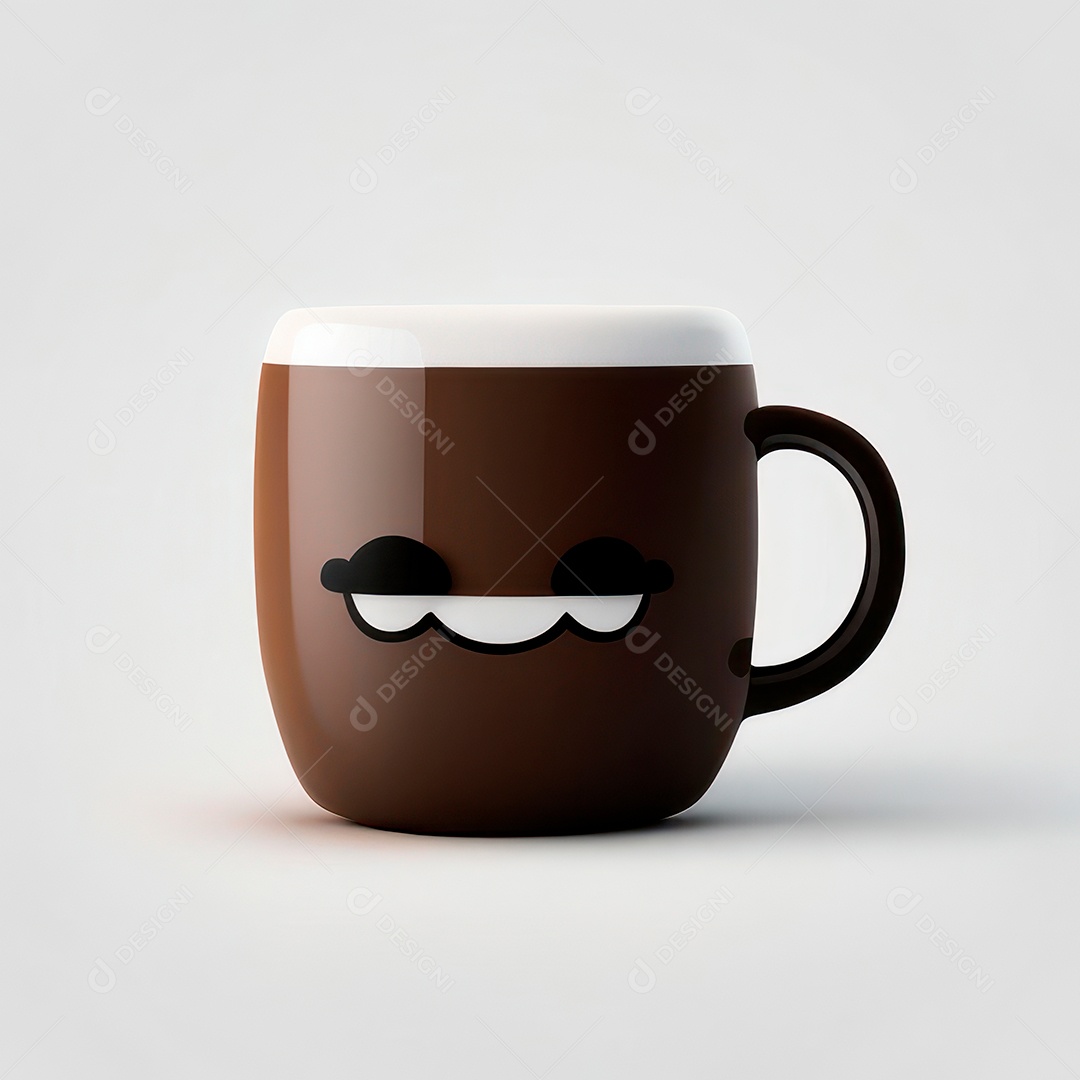Caneca mascote café minimalista.