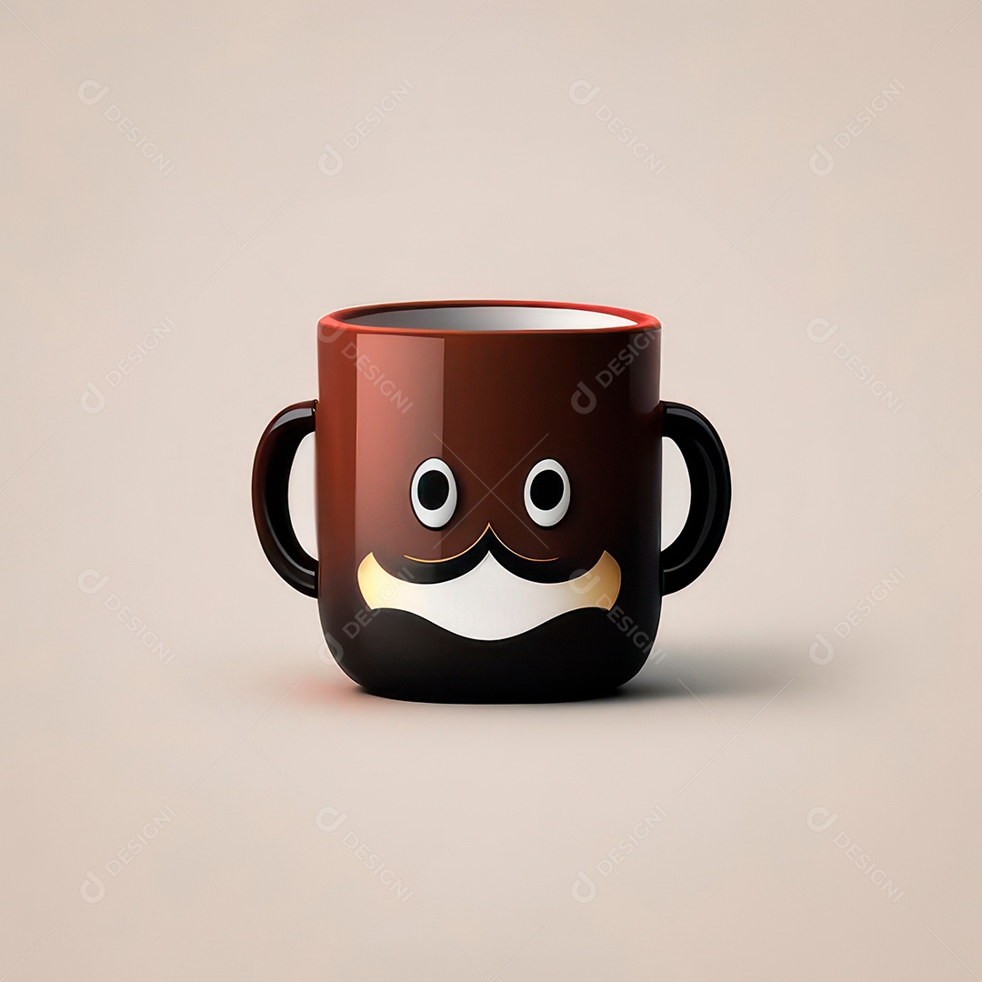 Caneca mascote café minimalista.