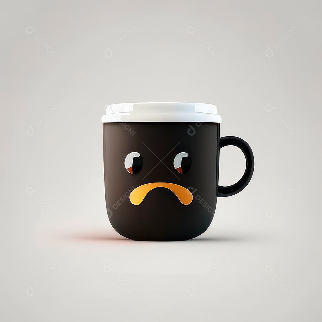 Caneca mascote café minimalista.