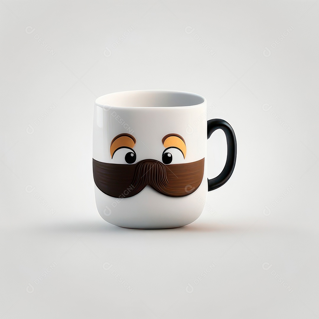 Caneca mascote café minimalista.