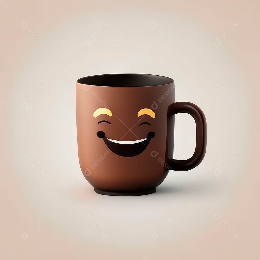 Caneca mascote café minimalista.