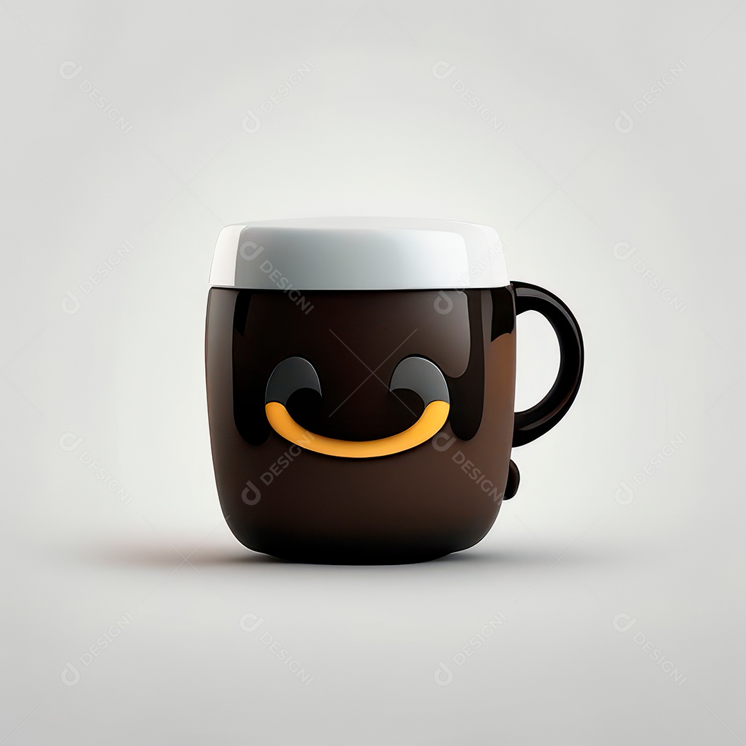 Caneca mascote café minimalista.