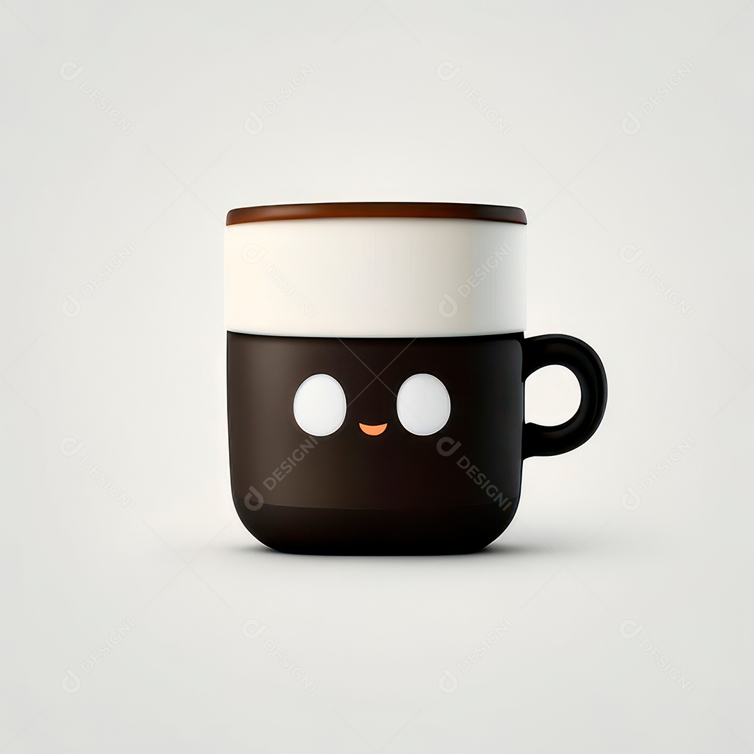 Caneca mascote café minimalista.