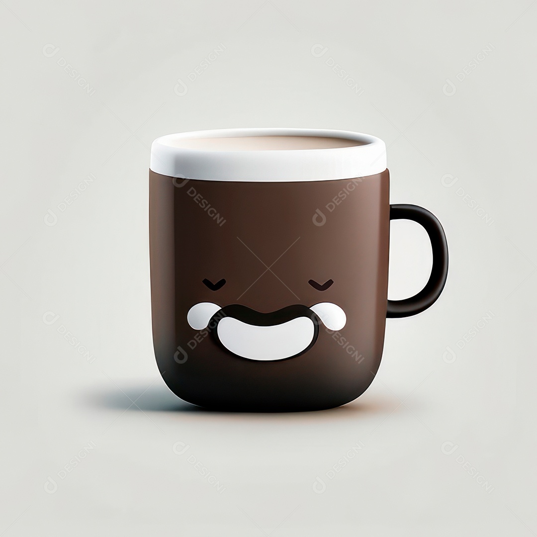 Caneca mascote café minimalista.