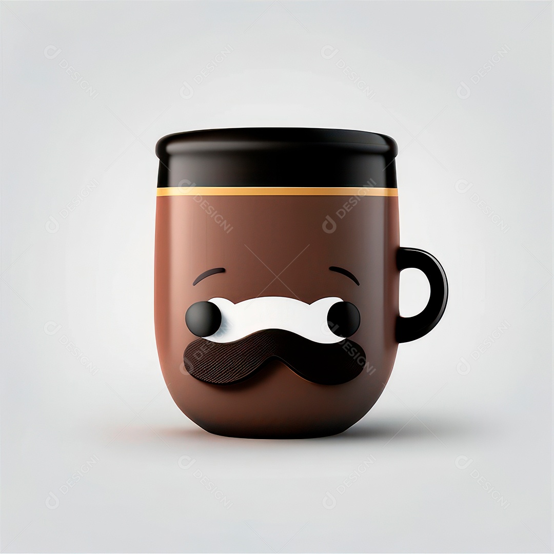 Caneca mascote café minimalista.