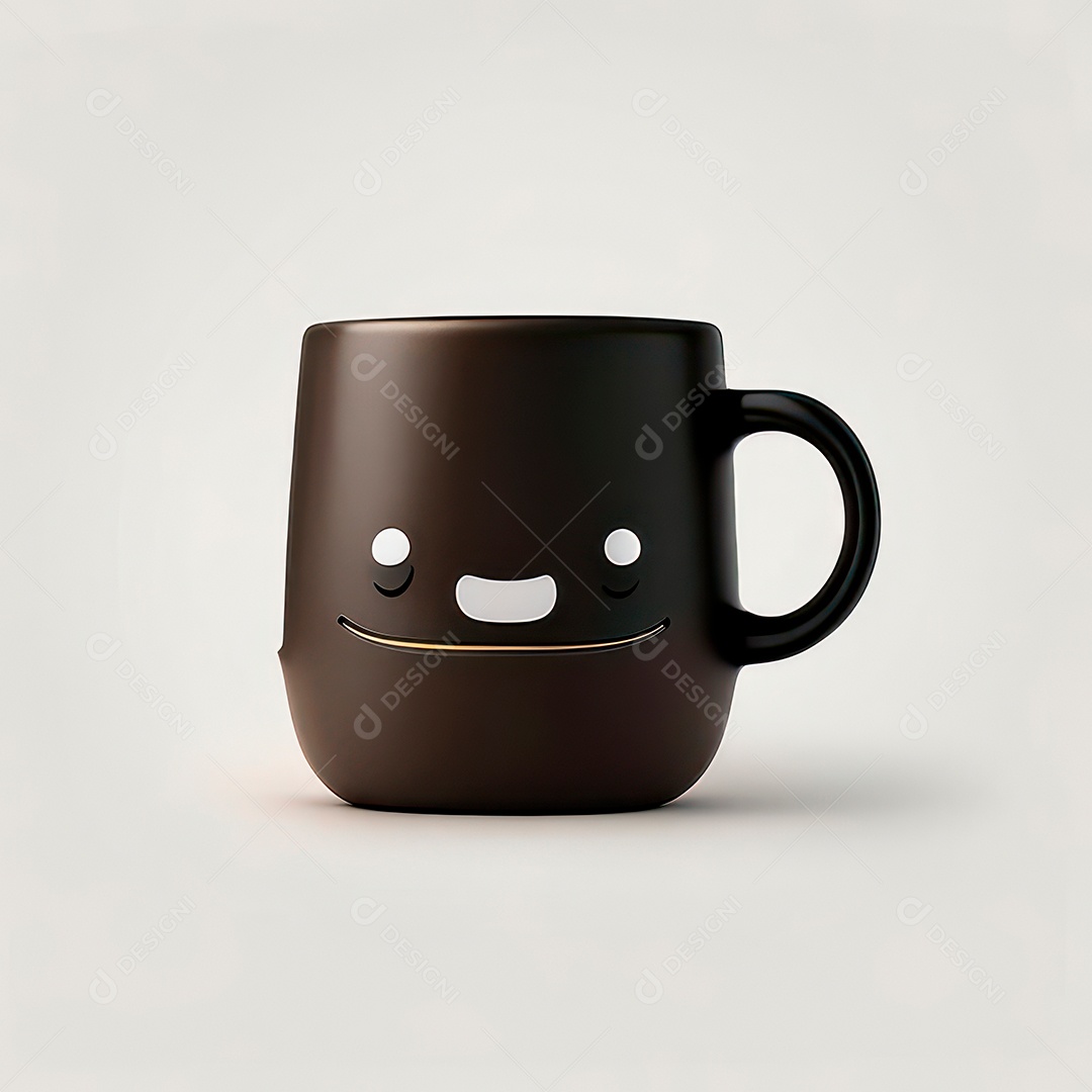Caneca mascote café minimalista.