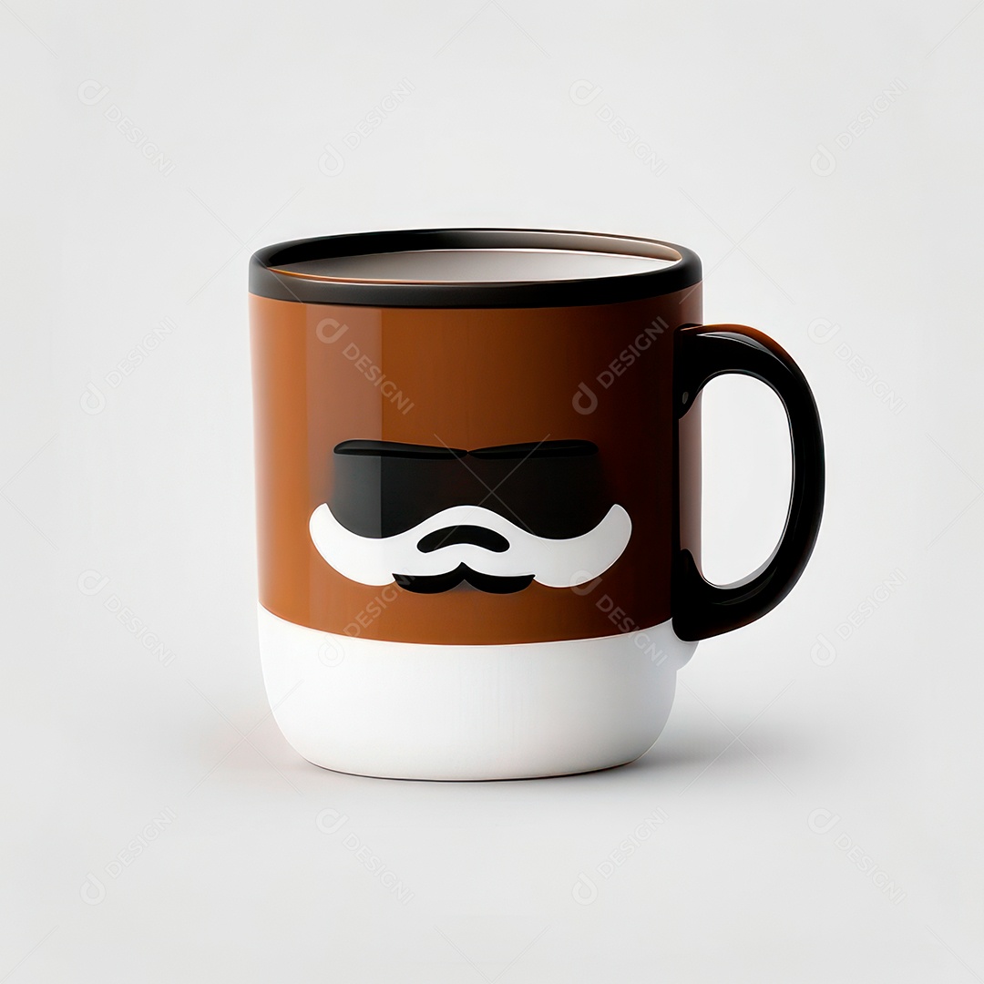 Caneca mascote café minimalista.