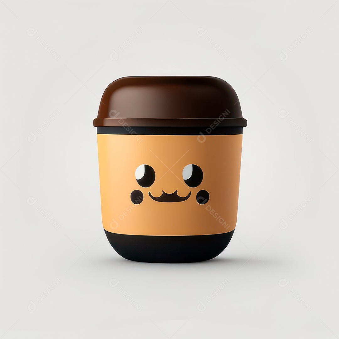 Caneca mascote café minimalista.