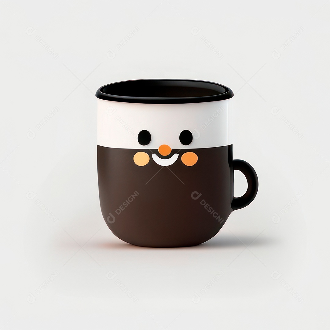 Caneca mascote café minimalista.