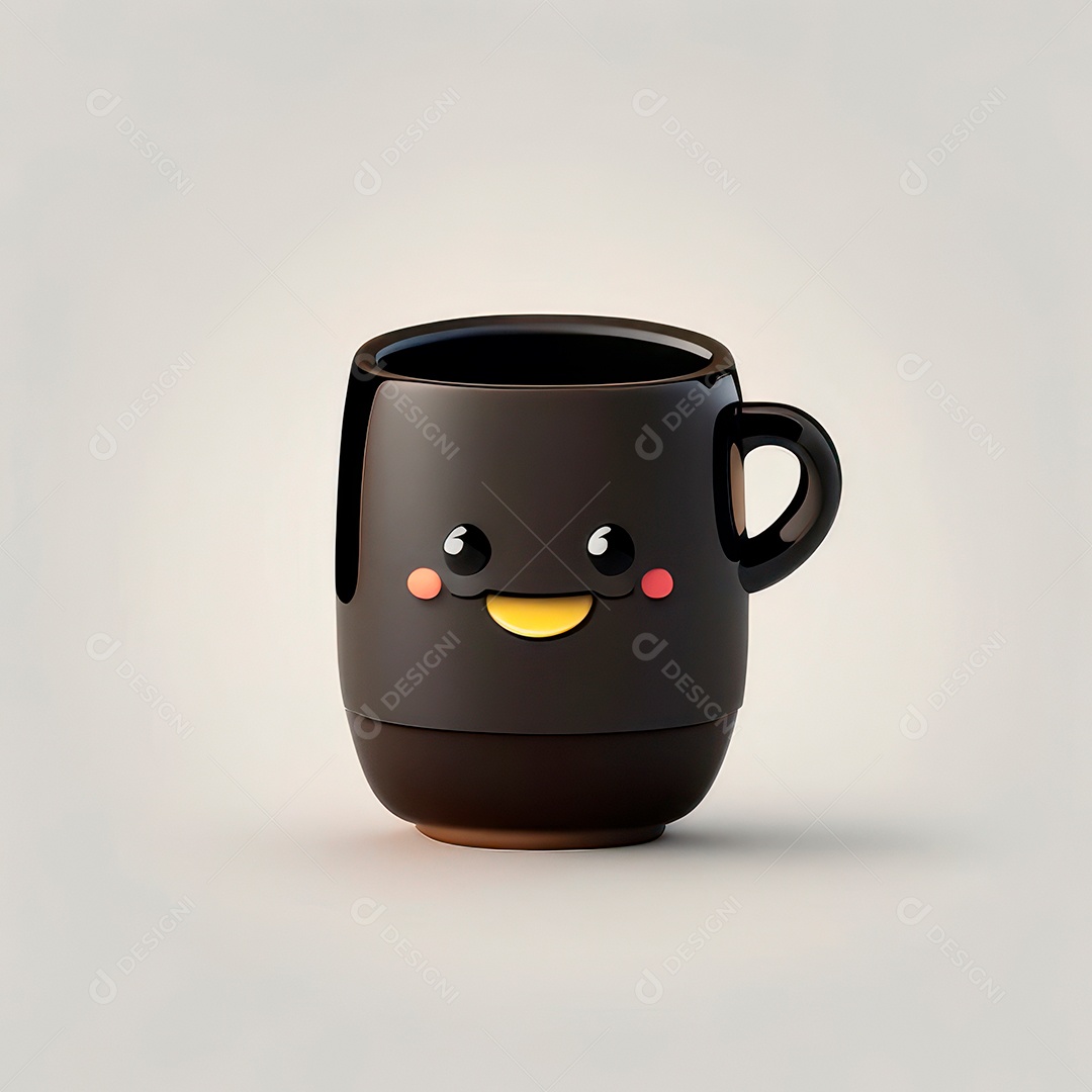 Caneca mascote café minimalista.