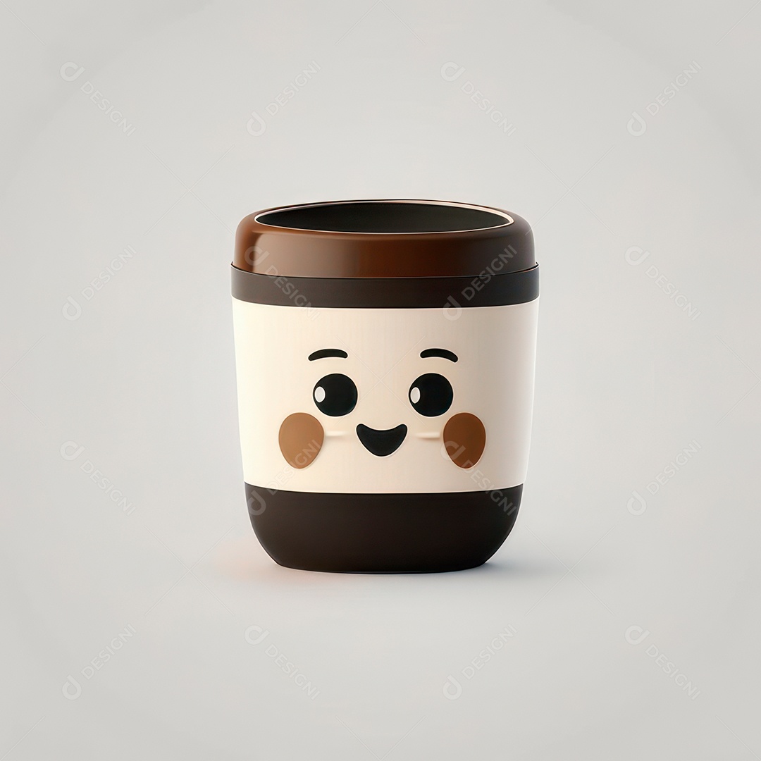 Caneca mascote café minimalista.