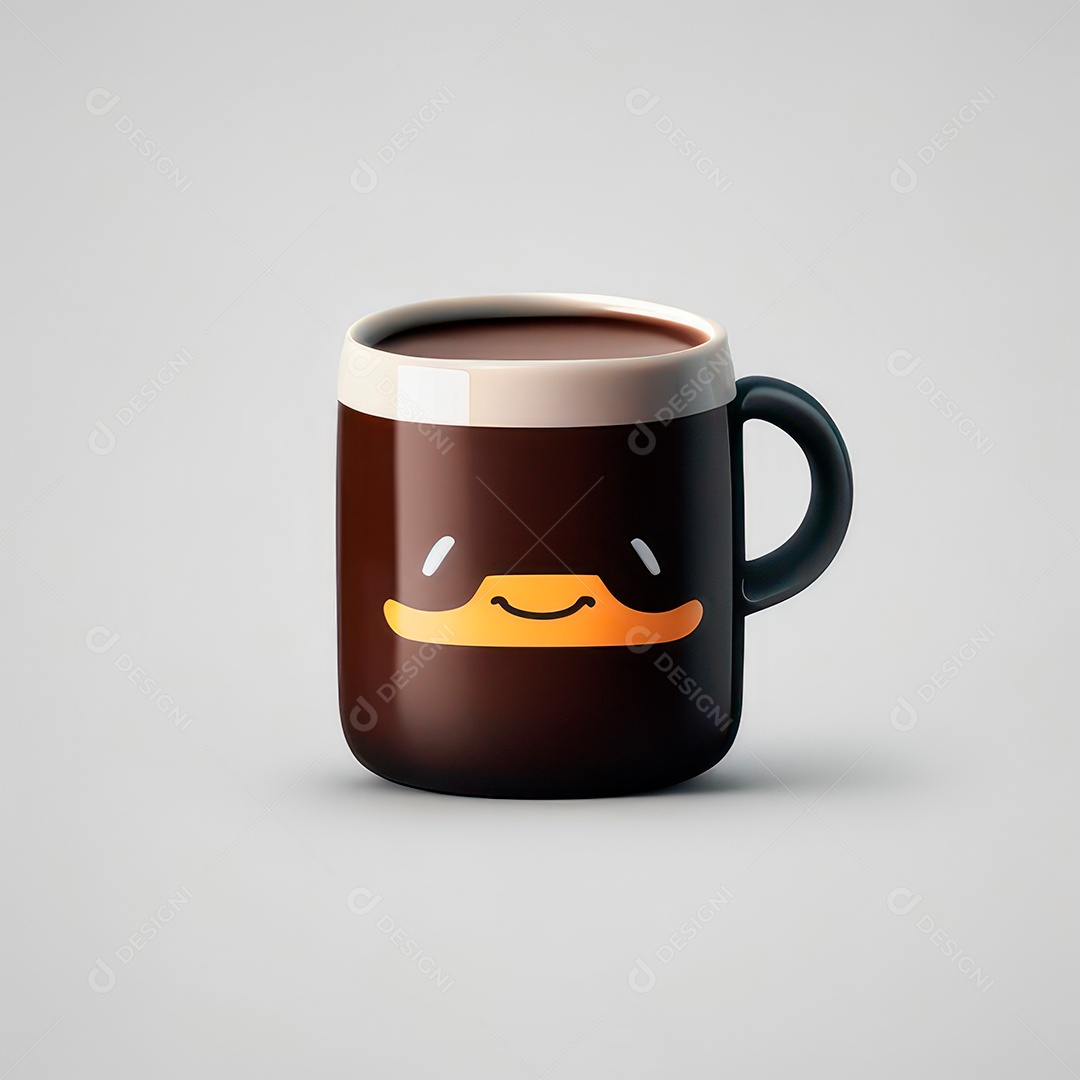 Caneca mascote café minimalista.