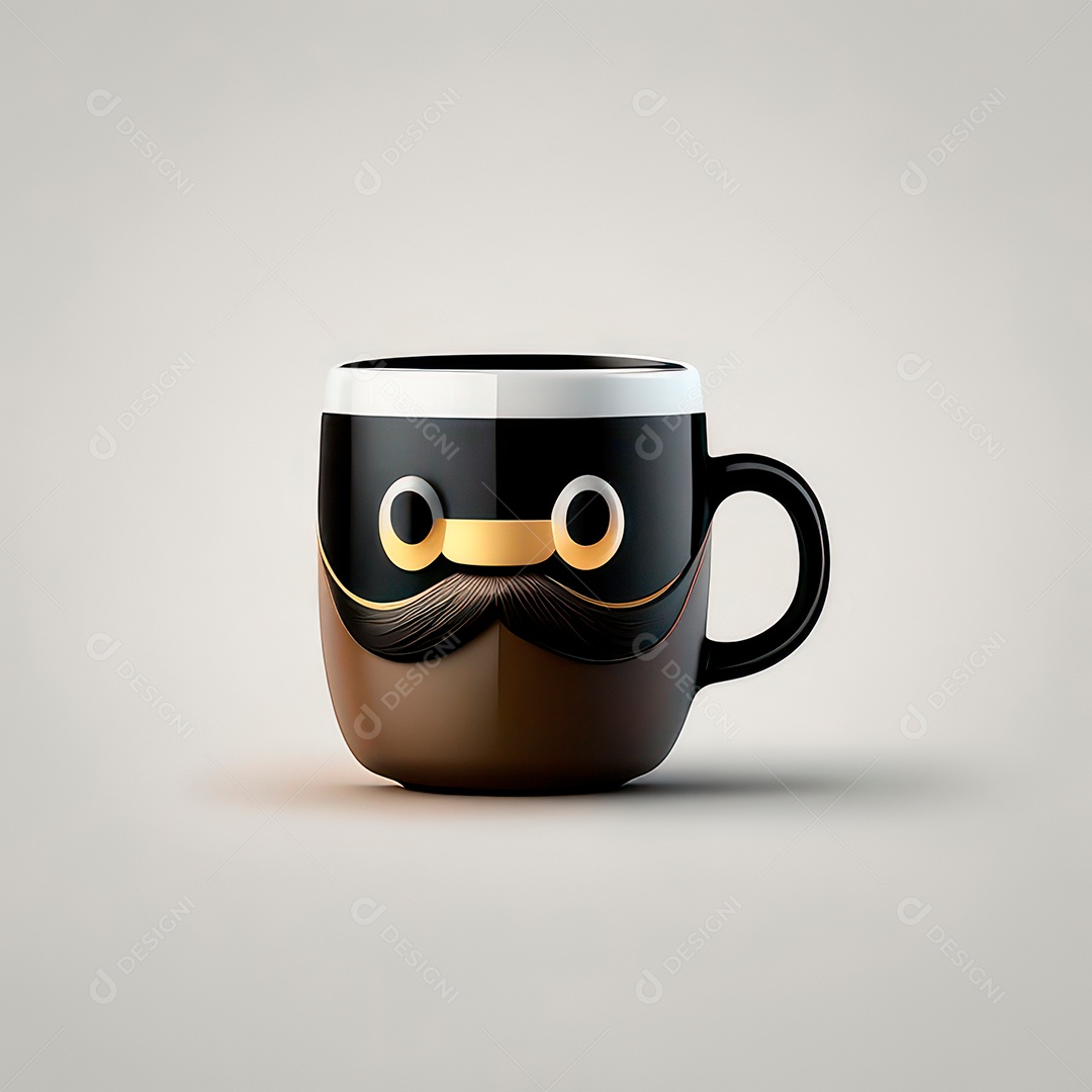 Caneca mascote café minimalista.