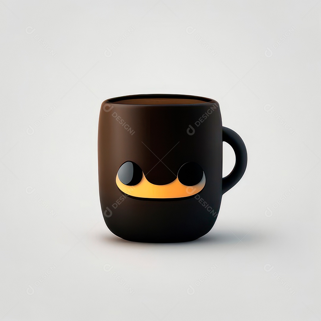 Caneca mascote café minimalista.