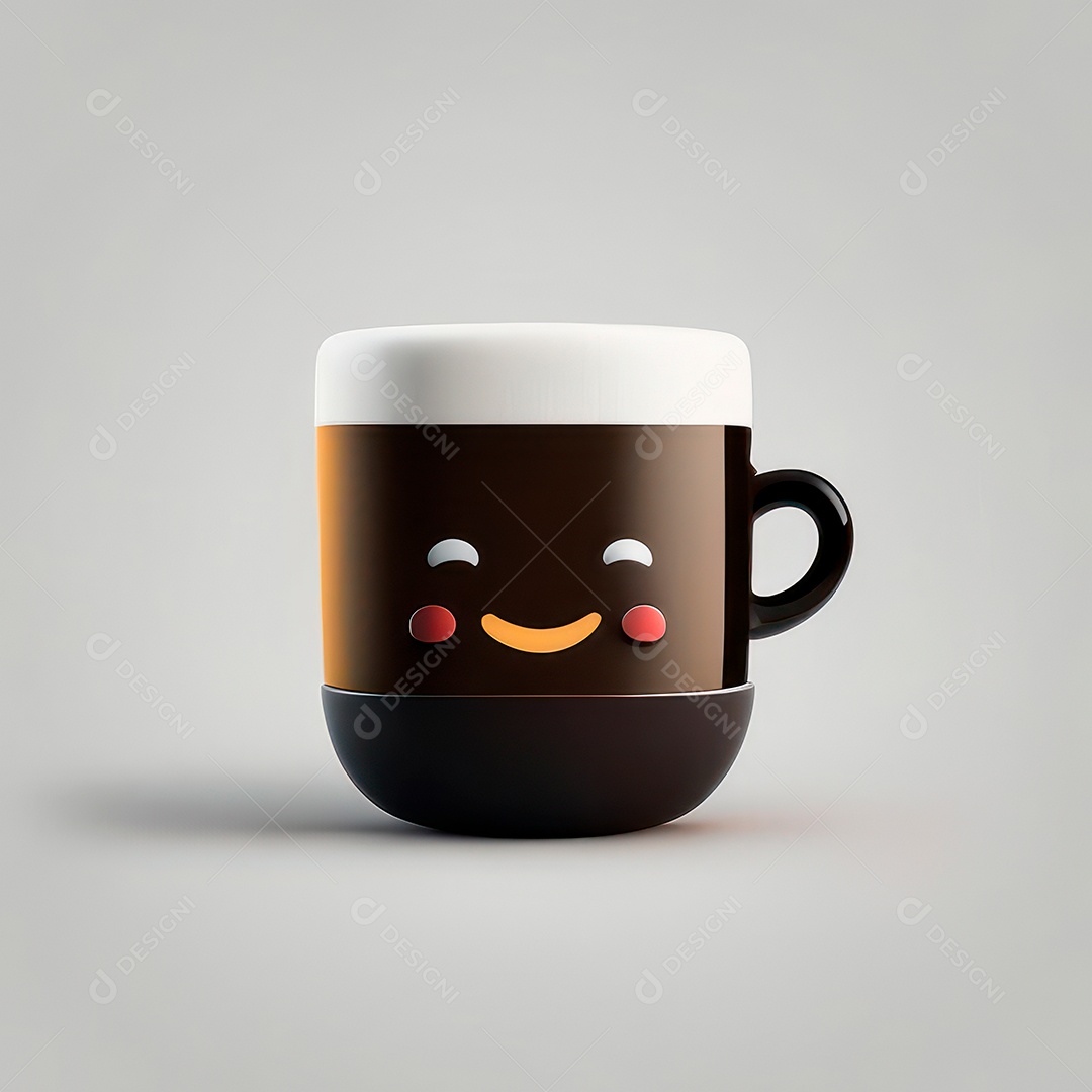 Caneca mascote café minimalista.