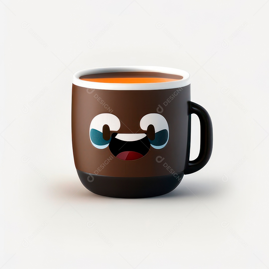 Caneca mascote café minimalista.