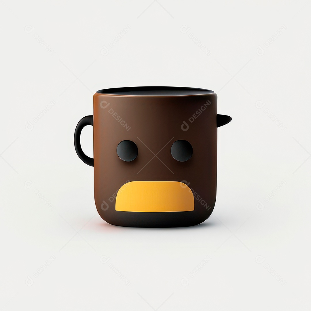 Caneca mascote café minimalista.