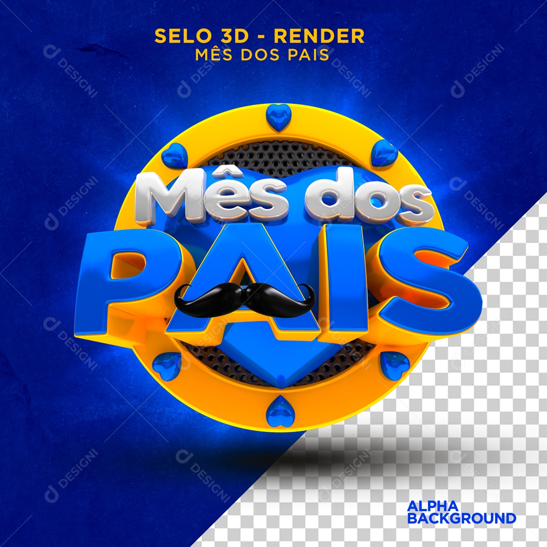 Mês Dos Pais Selo 3D Para Composição PSD