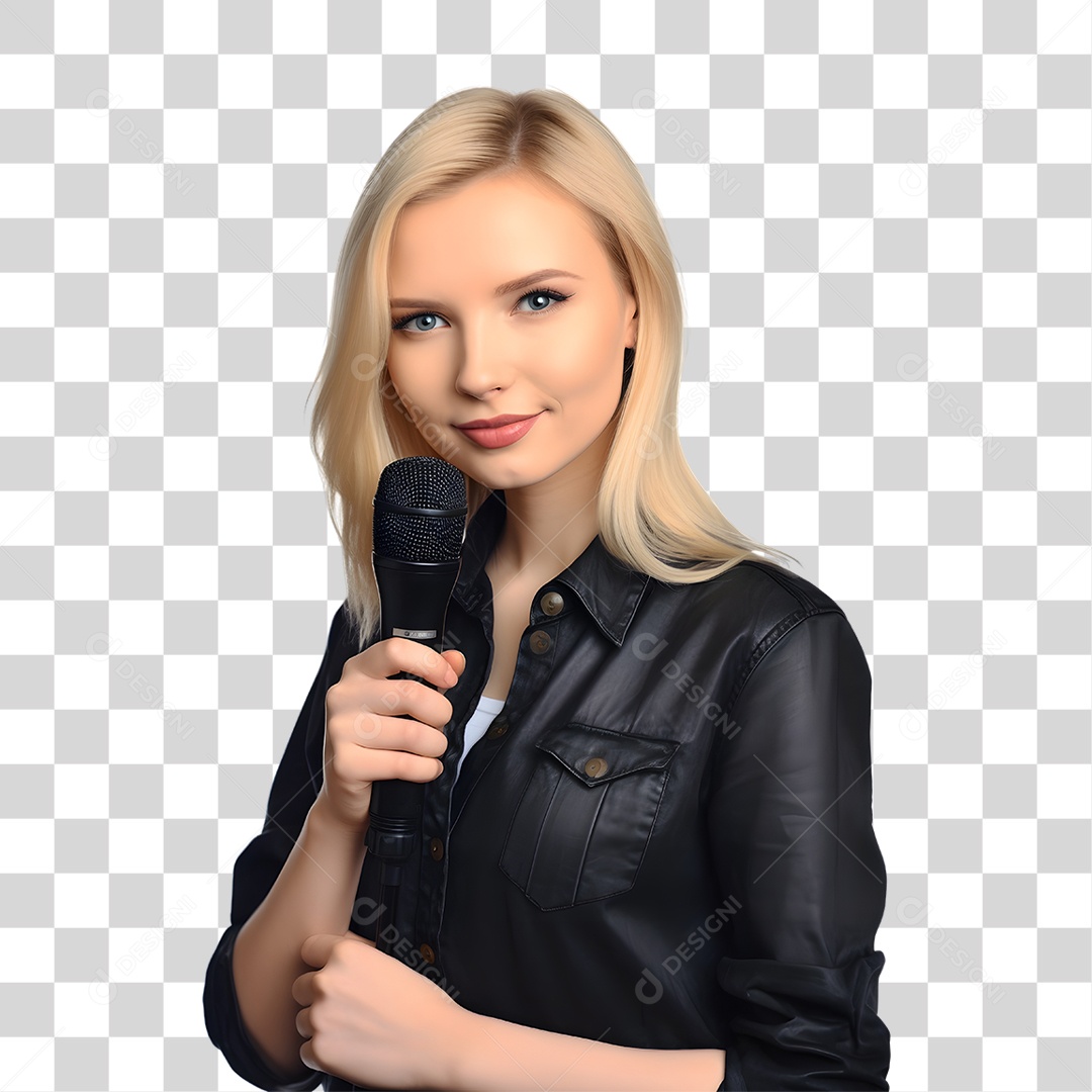 Mulher Cantora PNG Transparente
