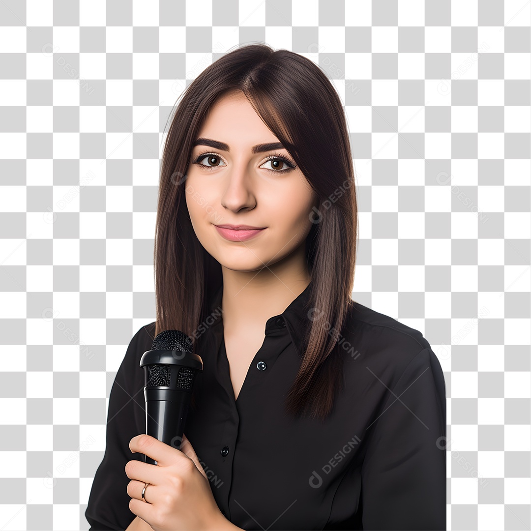 Mulher Cantora PNG Transparente