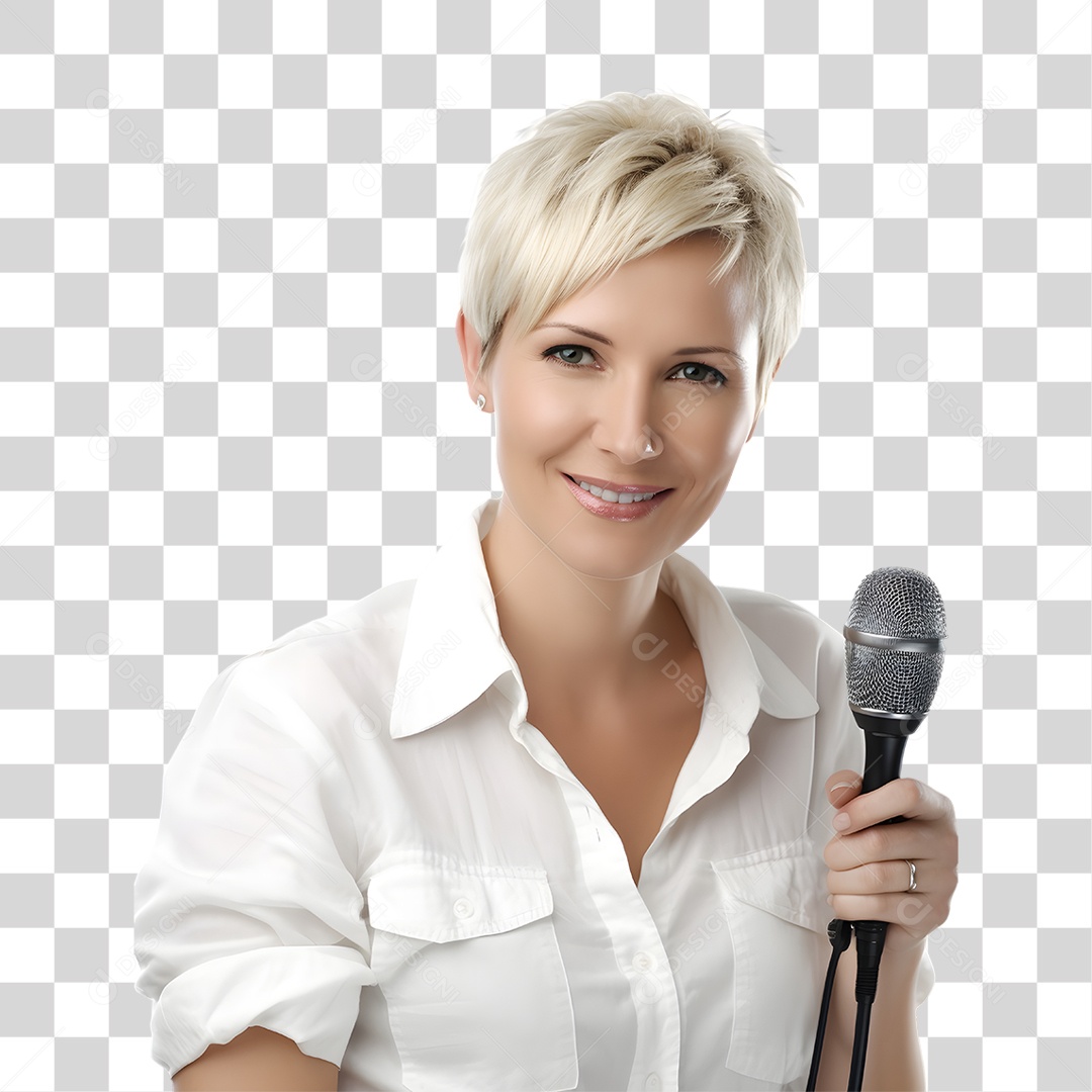 Mulher Cantora PNG Transparente