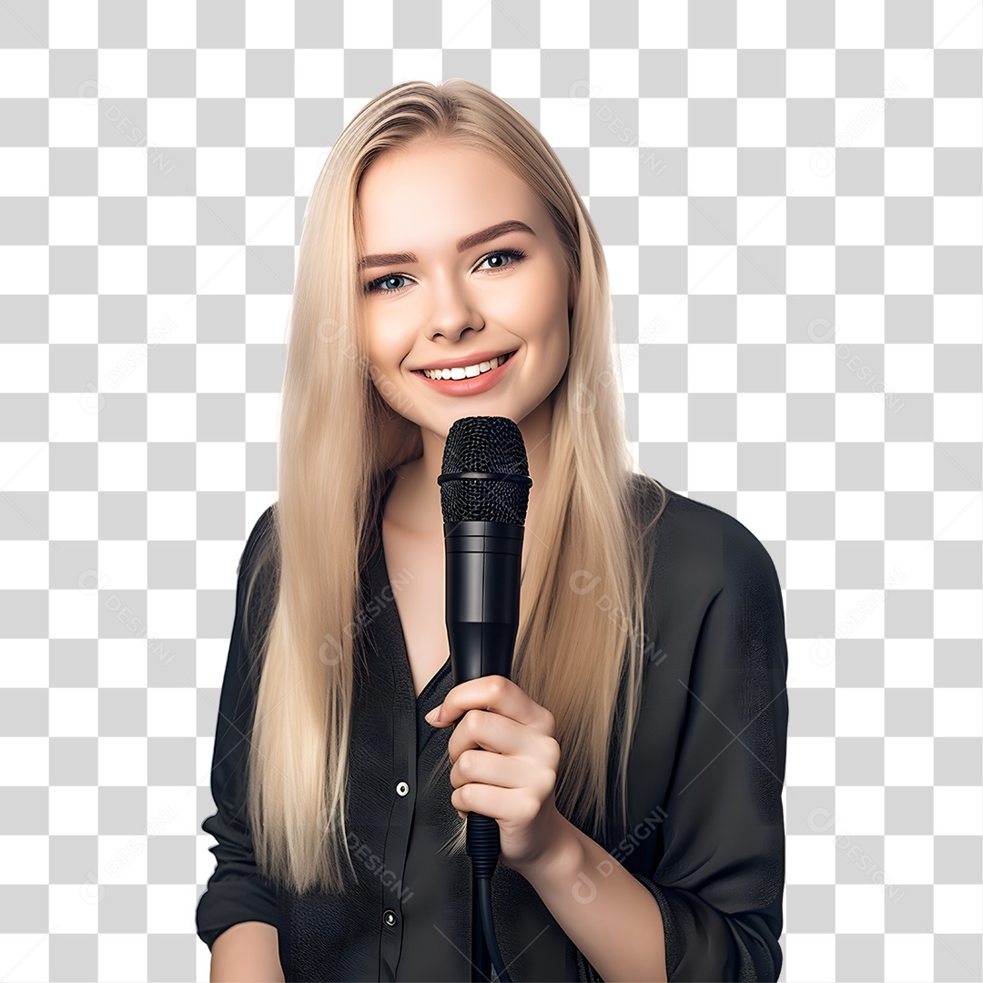 Mulher Cantora PNG Transparente