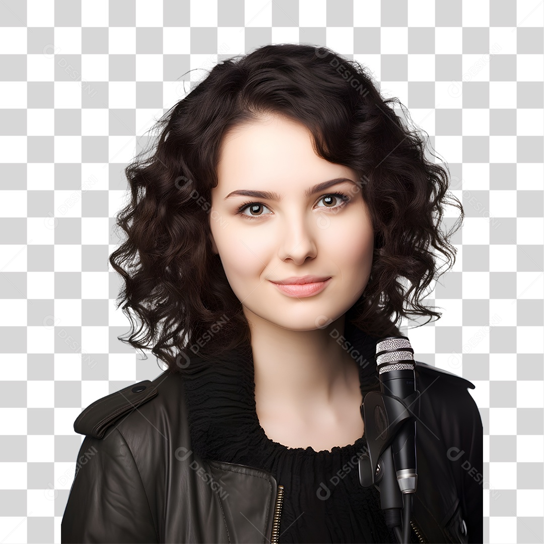 Mulher Cantora PNG Transparente