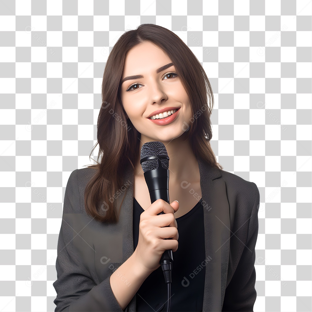 Mulher Cantora PNG Transparente