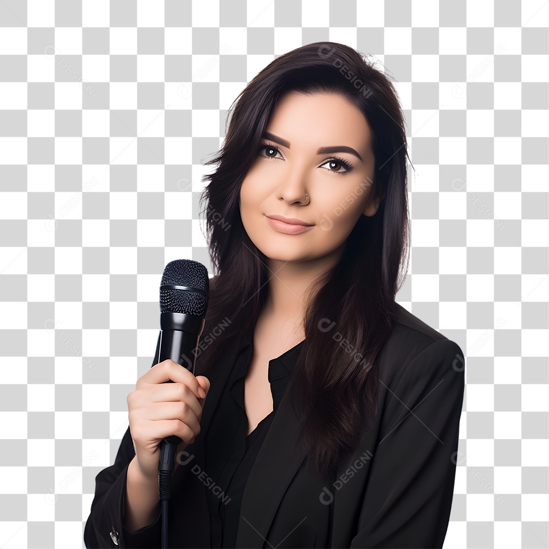 Mulher Cantora PNG Transparente