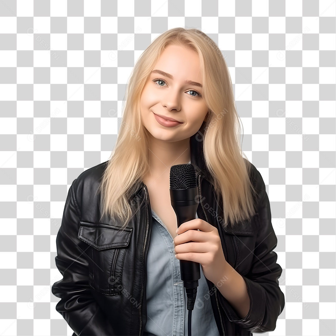 Mulher Cantora PNG Transparente