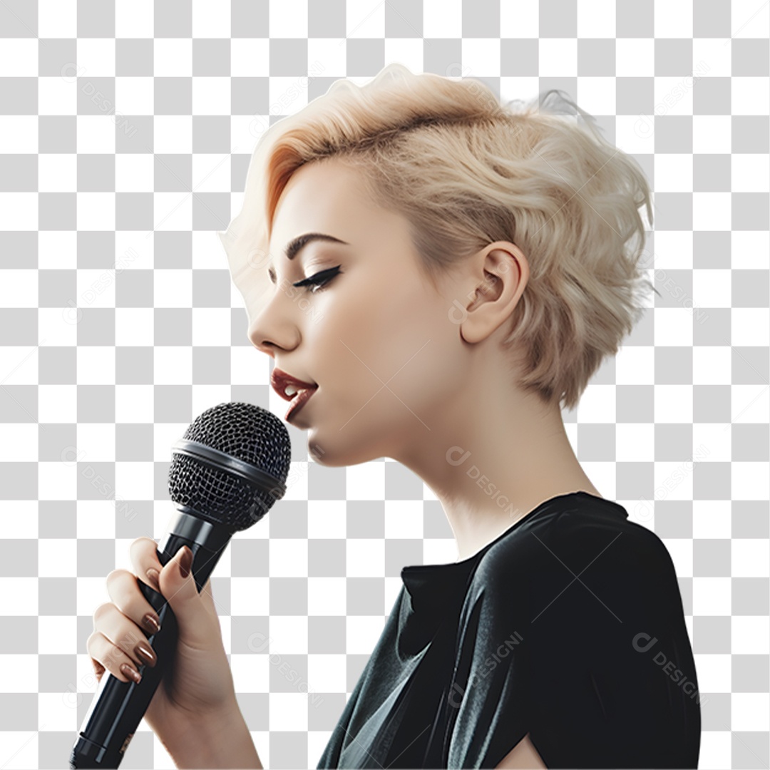 Mulher Cantora PNG Transparente