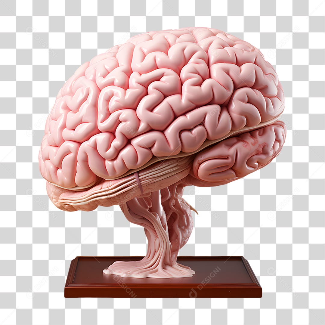 Elemento 3D Cérebro para Composição PNG Transparente