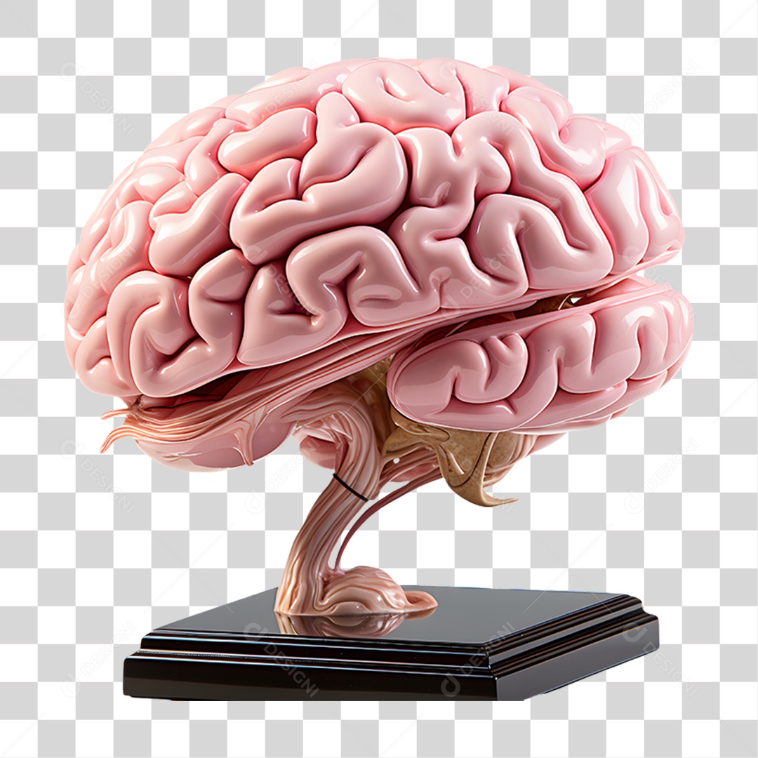 Elemento 3D Cérebro para Composição PNG Transparente