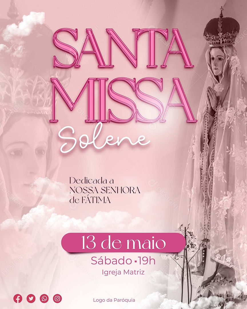Santa Missa Solene Social Media PSD Editável