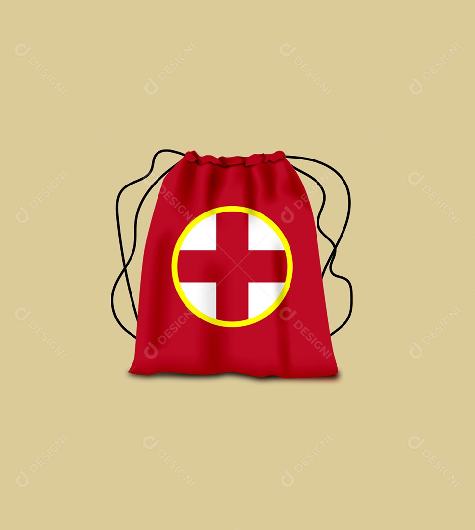 Mockup Bolsa Vermelha Com Cruz Social Media PSD Editável