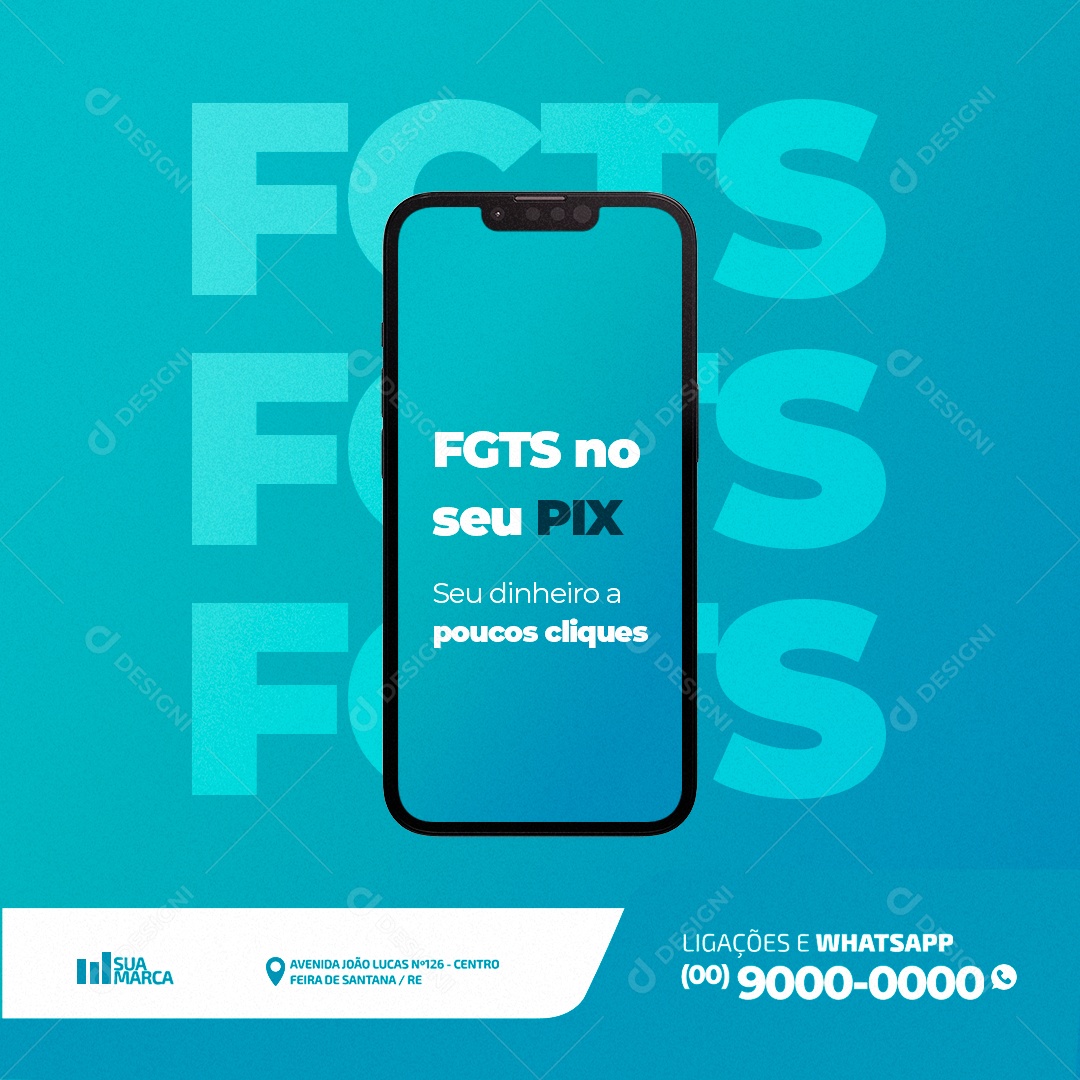FGTS no Seu Pix Social Media PSD Editável