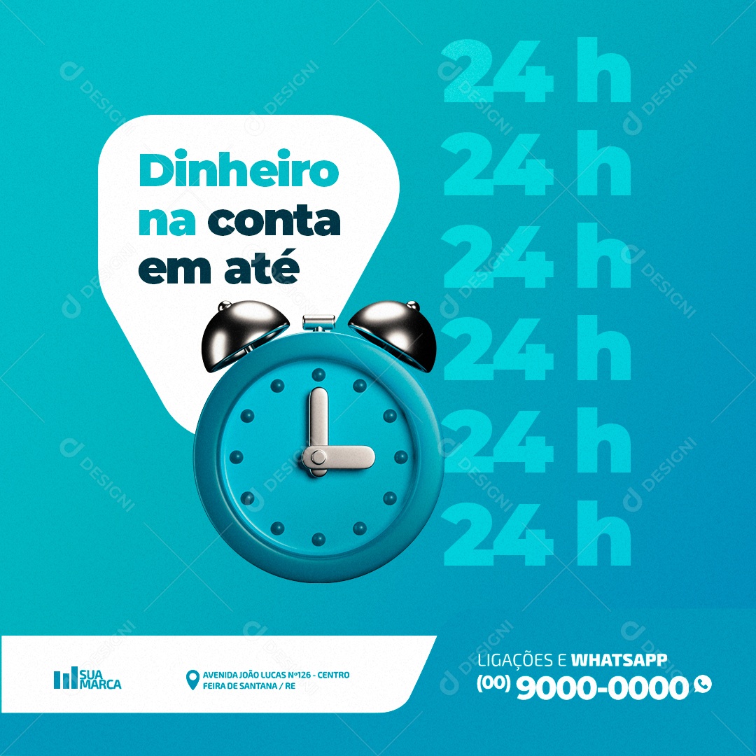 FGTS Dinheiro na Conta em Até 24 h Social Media PSD Editável