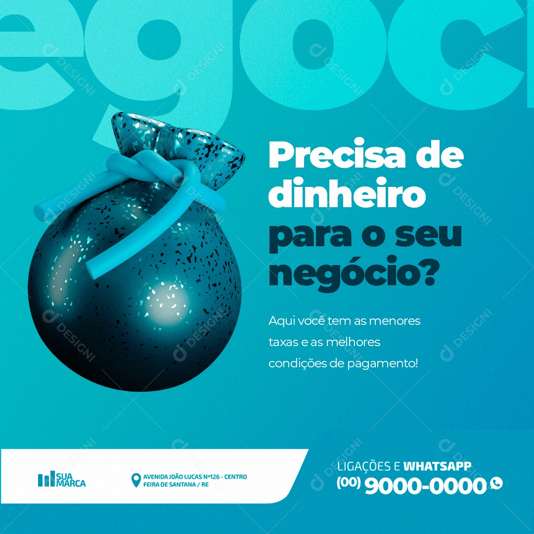 FGTS Precisa de Dinheiro para o Seu Negócio Social Media PSD Editável