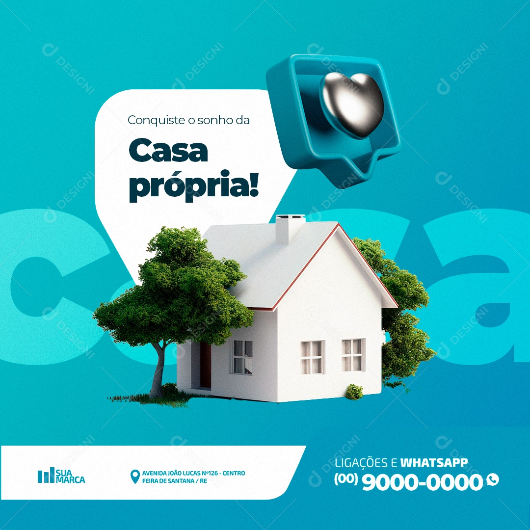 FGTS Conquiste o Sonho da Casa Própria Social Media PSD Editável