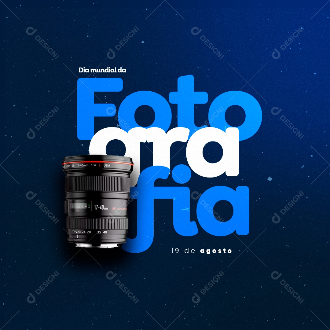 Social Media Dia Mundial da Fotografia 19 de Agosto PSD Editável