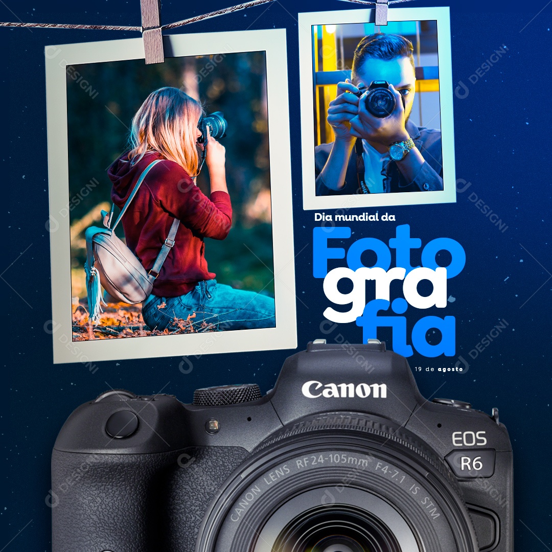 Dia Mundial da Fotografia 19 de Agosto Social Media PSD Editável