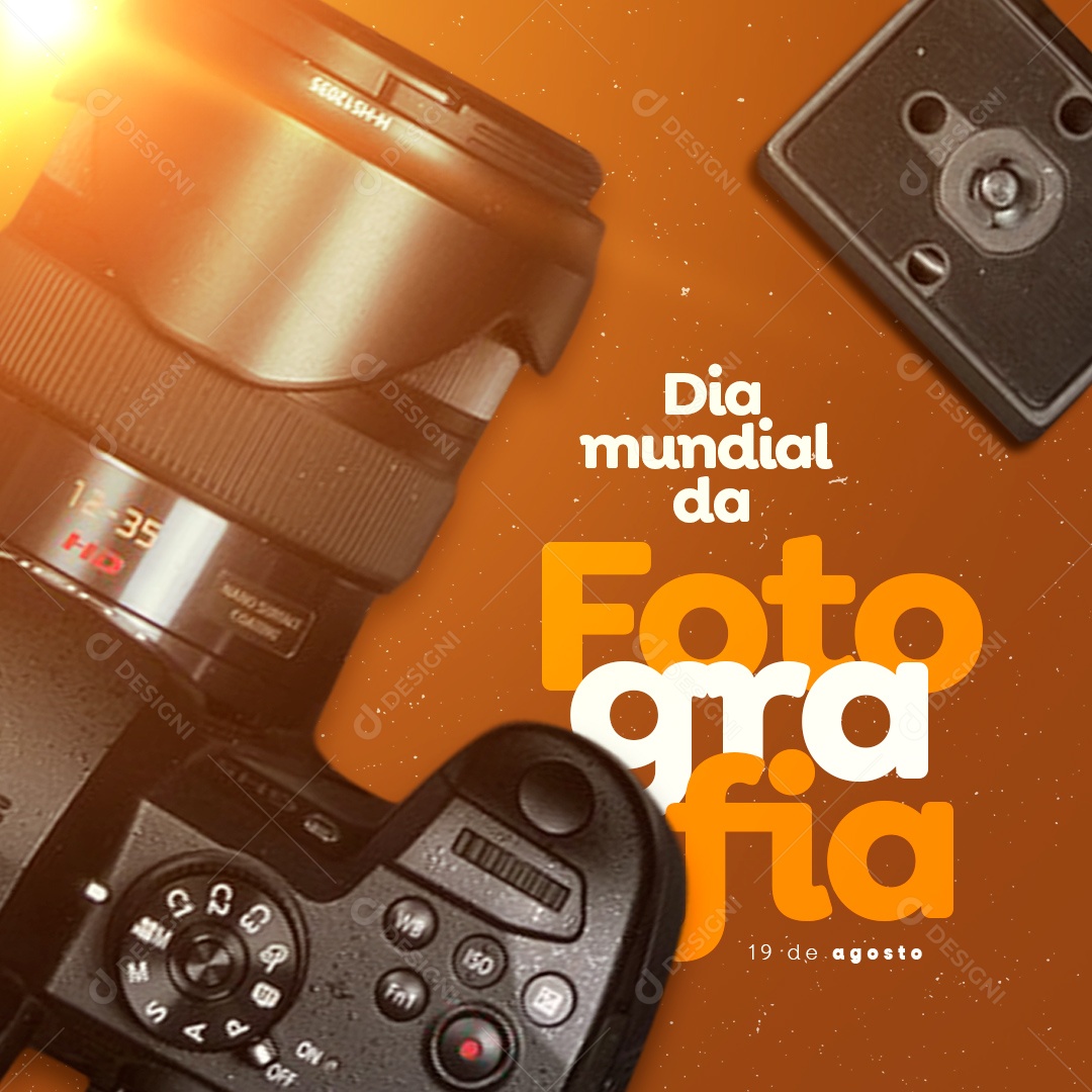 Dia Mundial da Fotografia 19 de Agosto Social Media PSD Editável