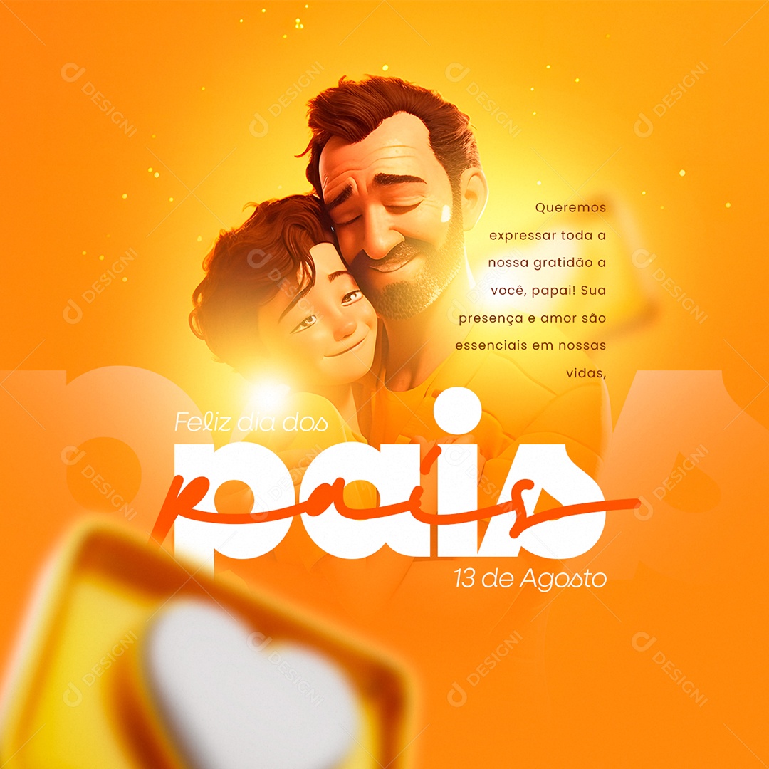 Dia dos Pais Queremos Expressar Toda a Nossa Gratidão Social Media PSD Editável