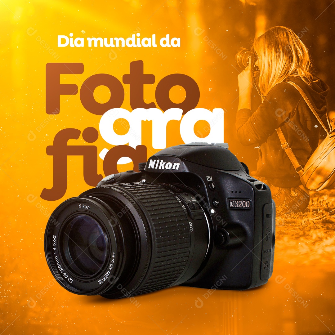Dia Mundial da Fotografia Social Media PSD Editável