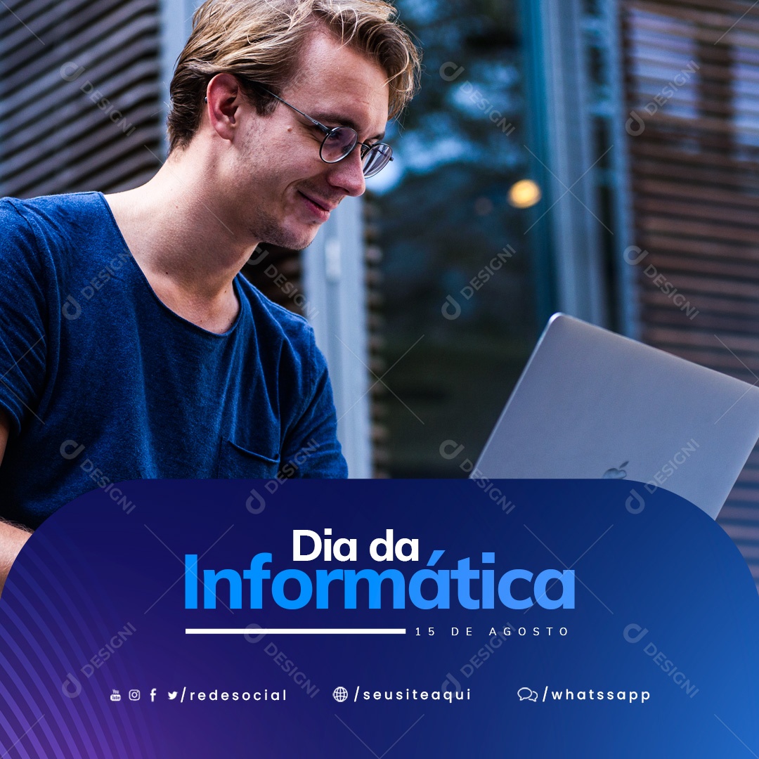 Dia Da Informática 15 de Agosto Social Media PSD Editável