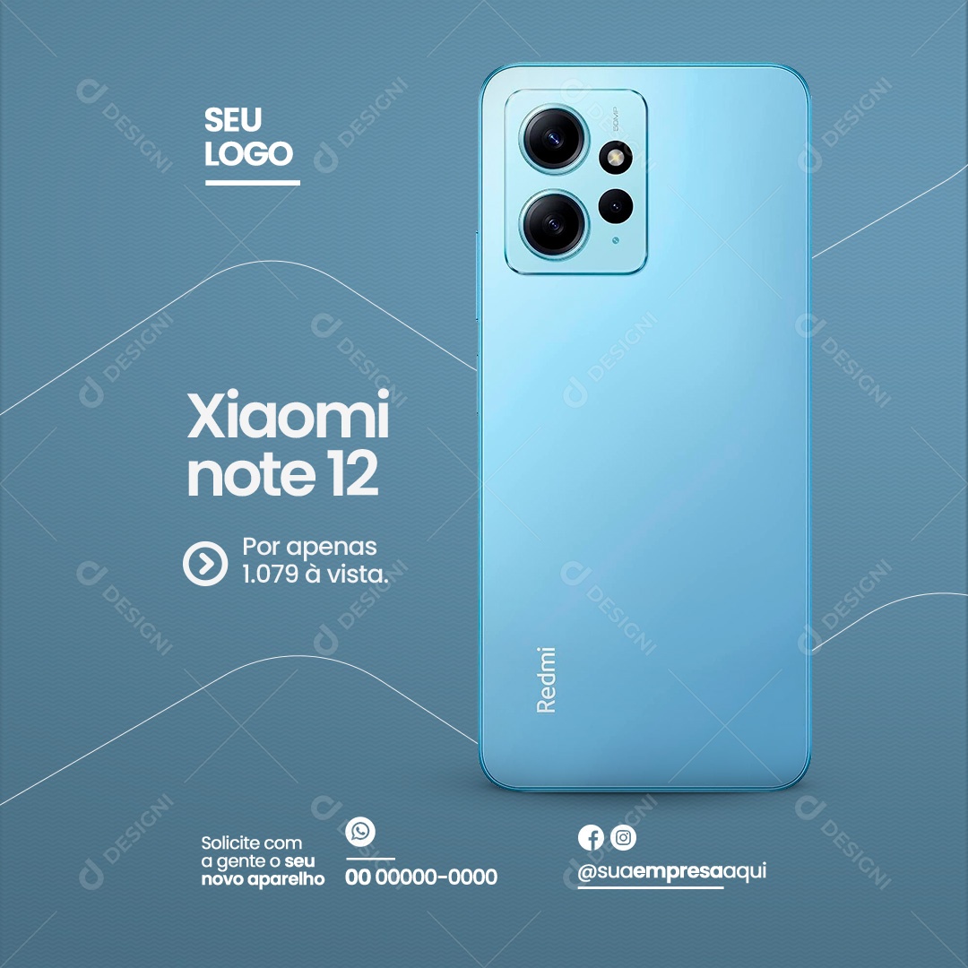 Assistência Técnica Xiaomi note 12 Social Media PSD Editável